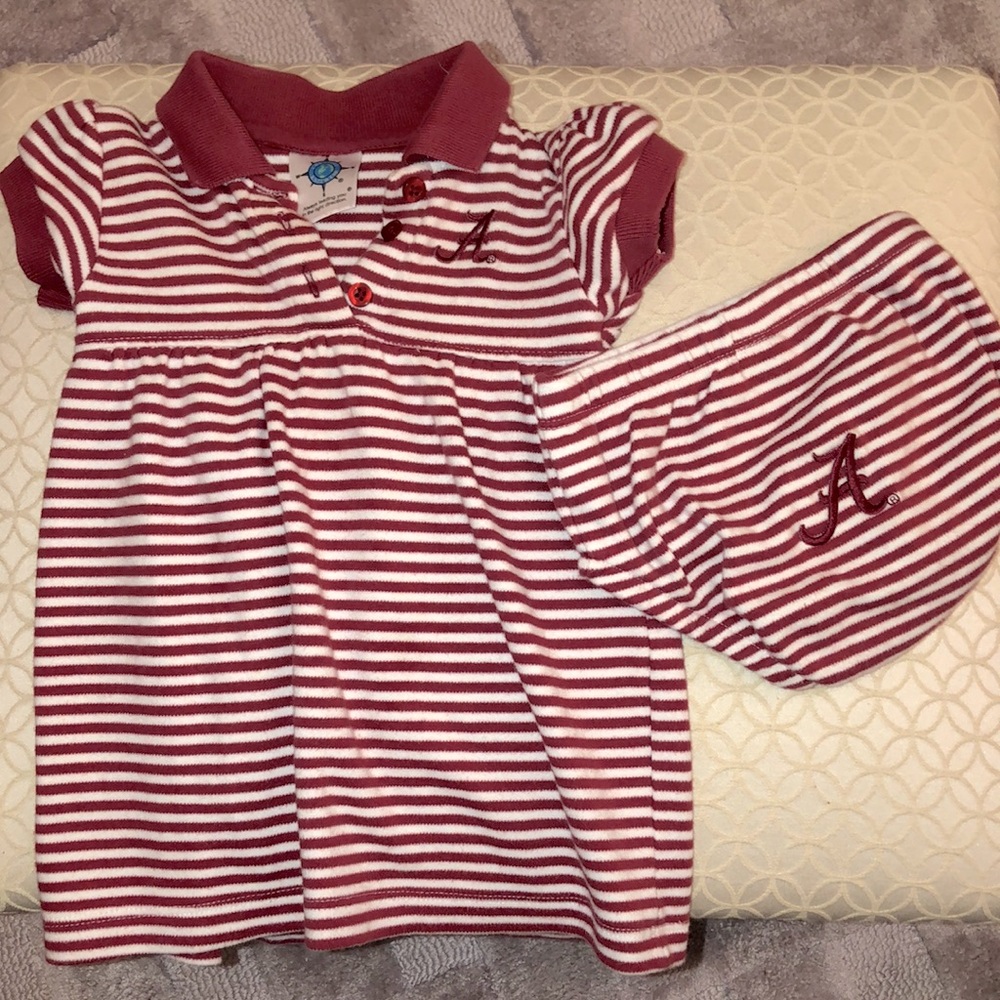 University of Alabama Baby girl set. Roll Tide set